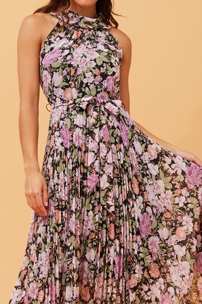 JOSETTE FLORAL PLEATED DRESS