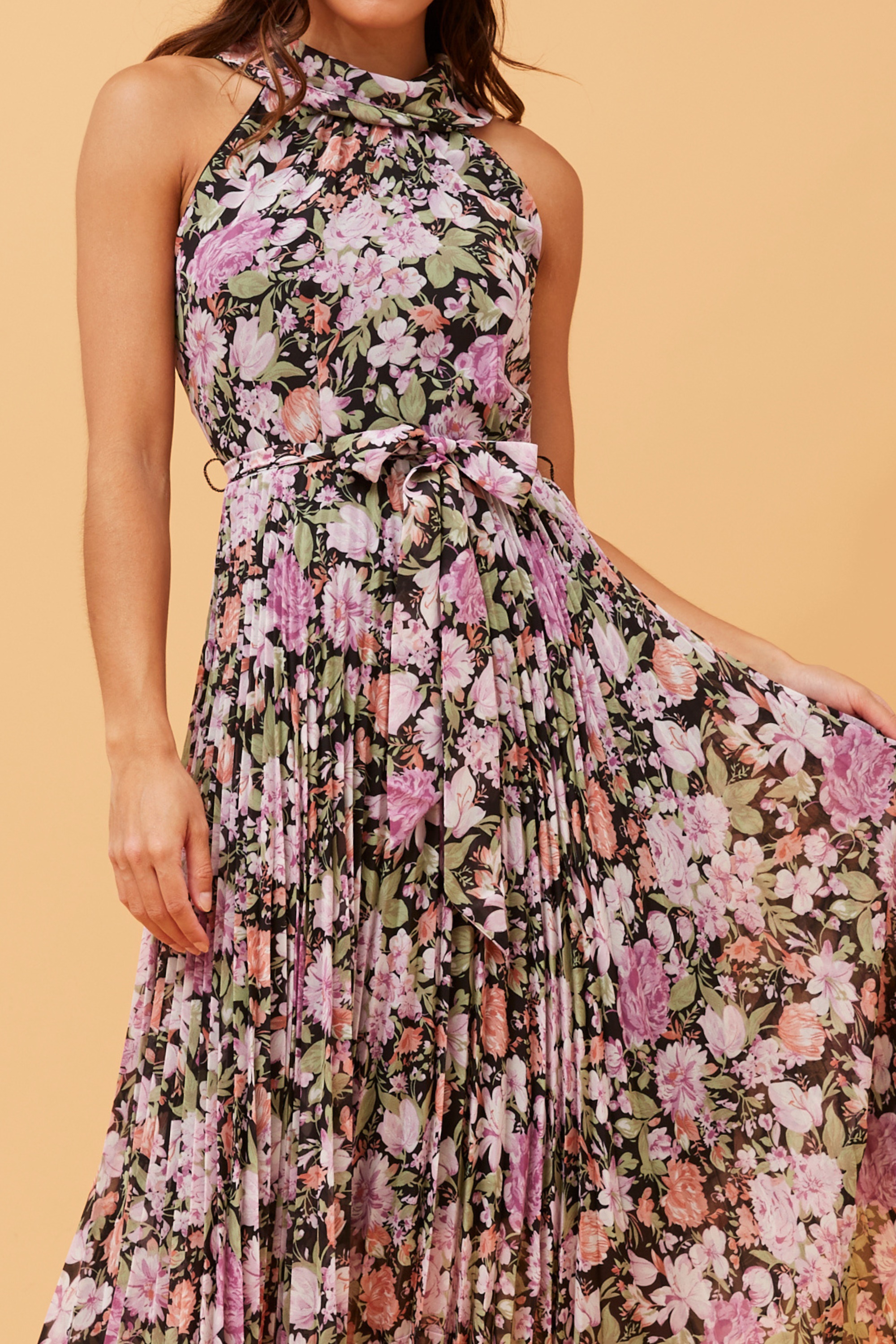 JOSETTE FLORAL PLEATED DRESS