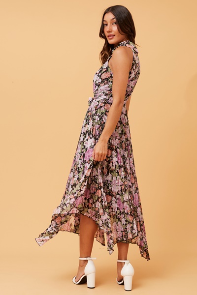 JOSETTE FLORAL PLEATED DRESS