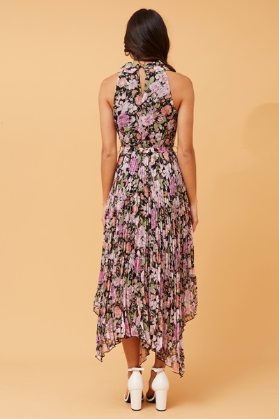 JOSETTE FLORAL PLEATED DRESS