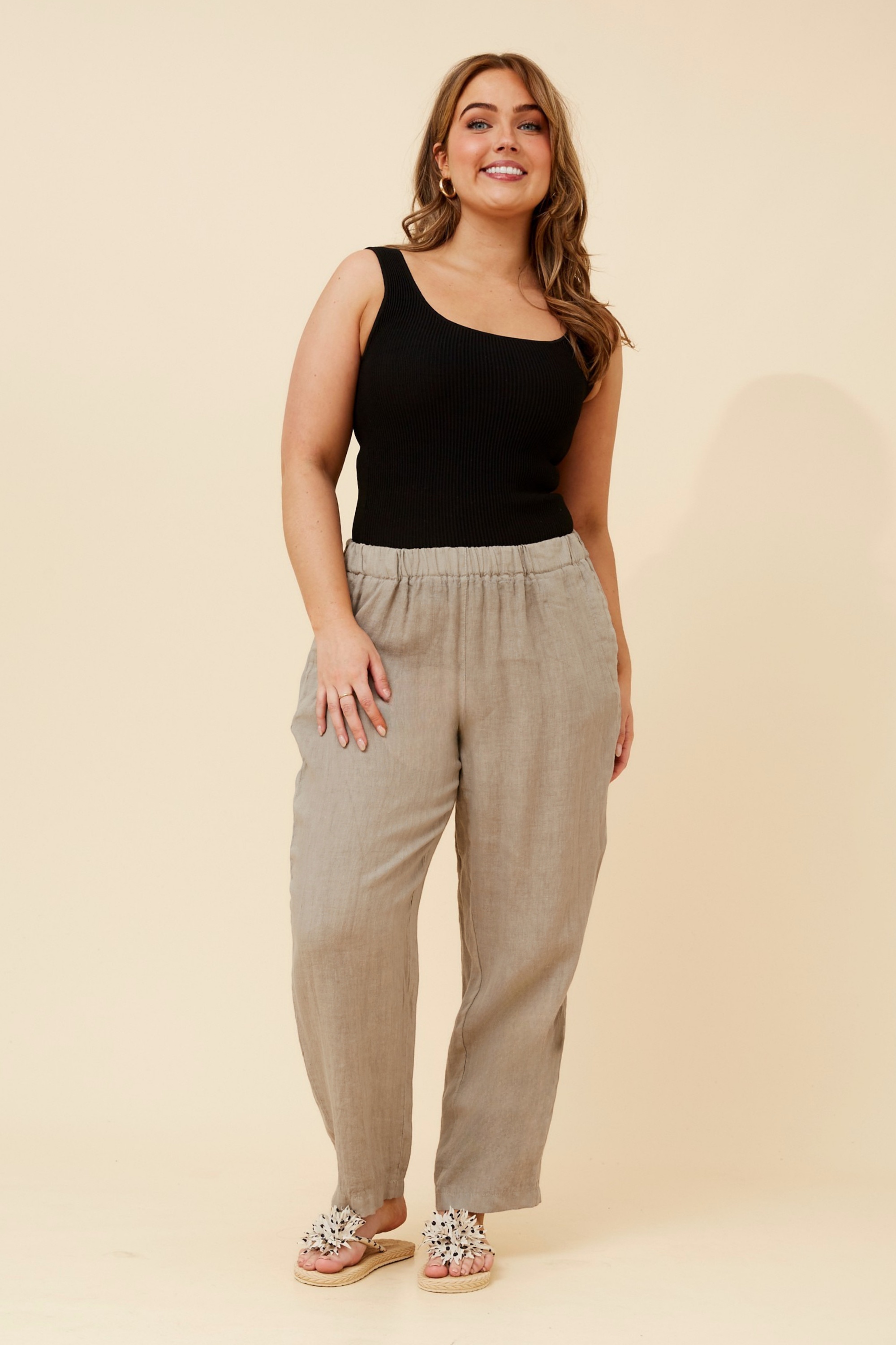 JOURNEE SOLID LINEN PANTS