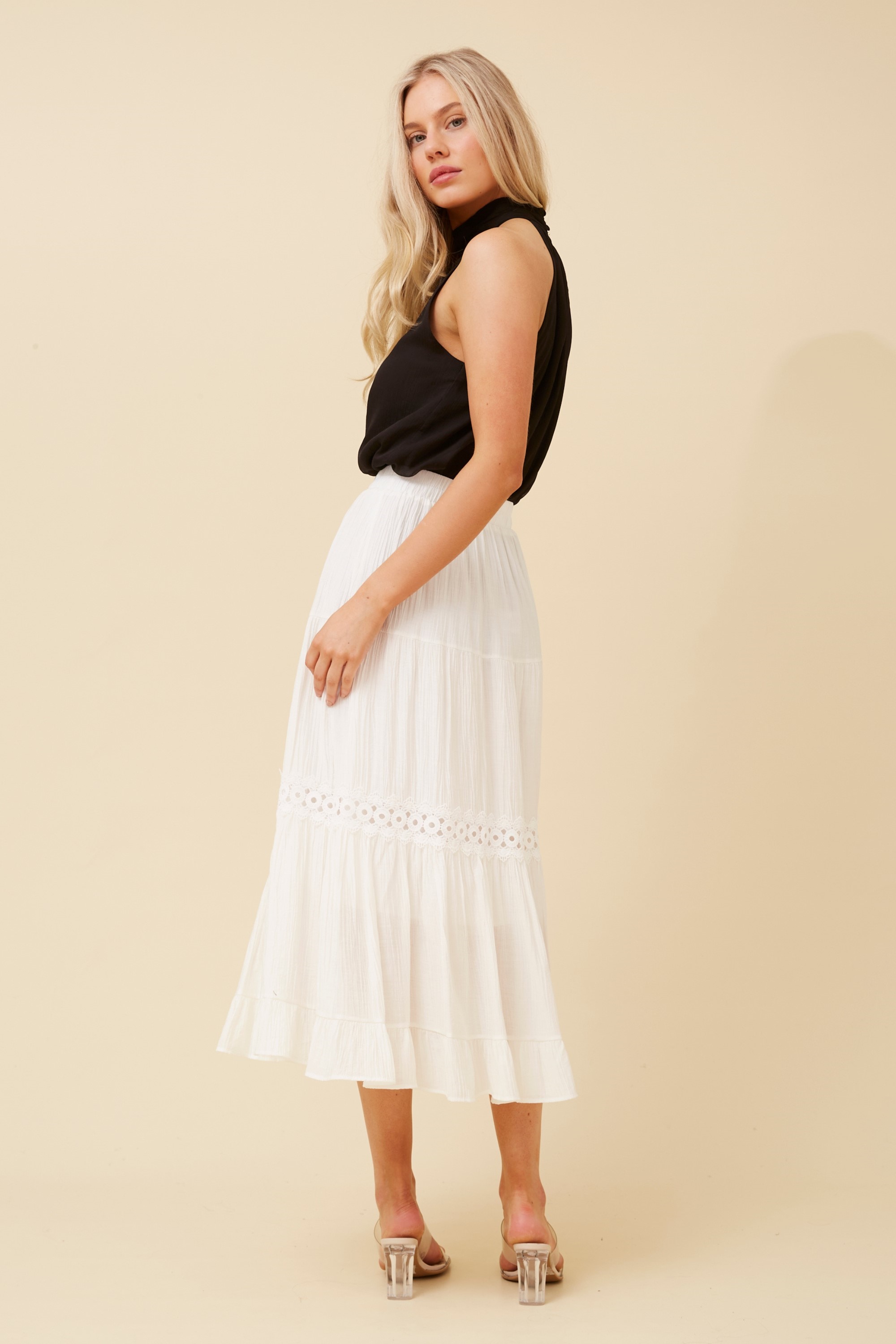 JOVELLE LACE MIDI SKIRT