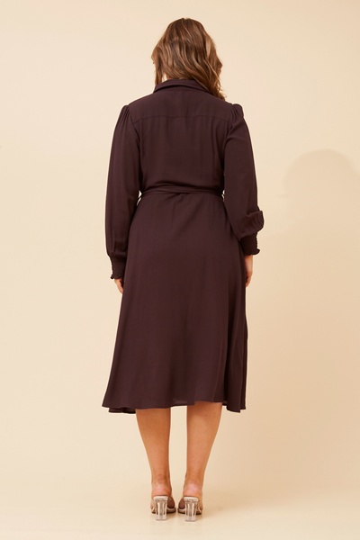 JOVIELLE SOLID MIDI DRESS
