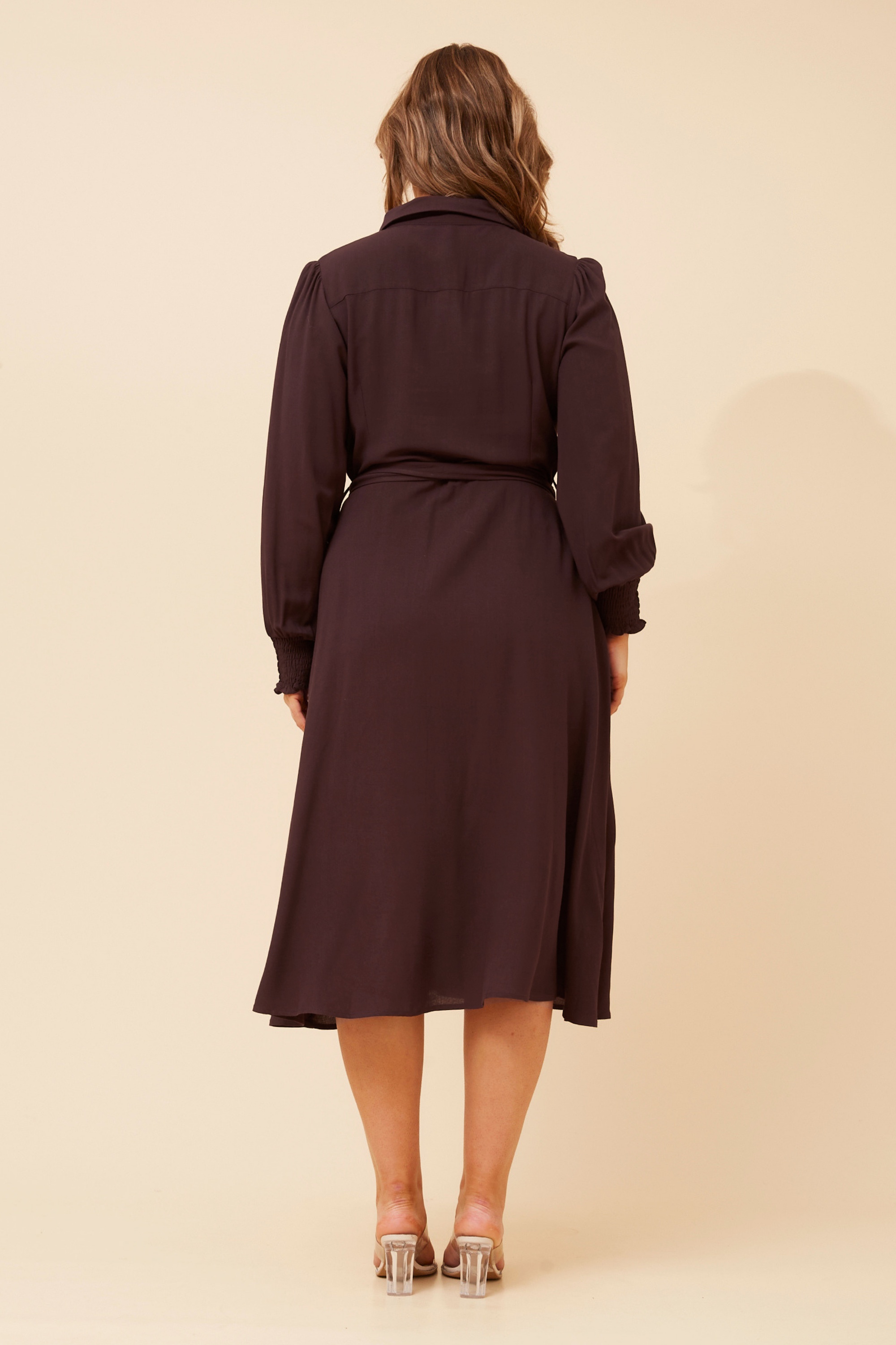 JOVIELLE SOLID MIDI DRESS