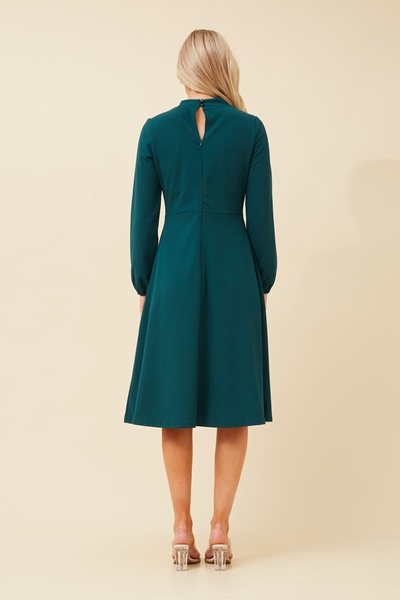 JOVIENNE SOLID MIDI DRESS