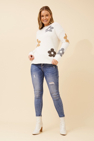 JOYLYN FLORAL KNIT PULLOVER