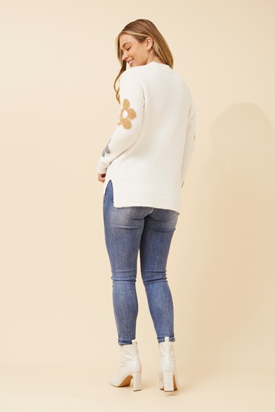 JOYLYN FLORAL KNIT PULLOVER