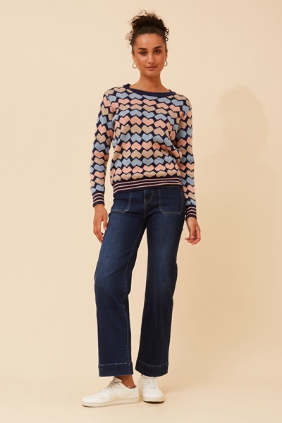 JUNA HEART PRINT KNIT JUMPER