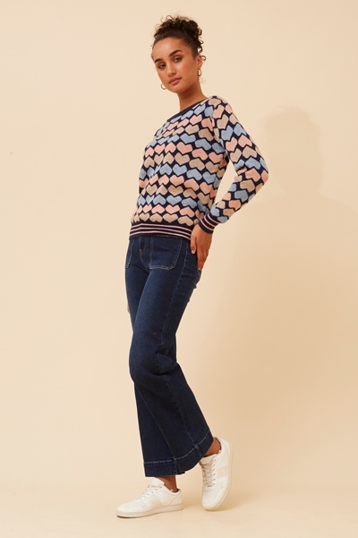 JUNA HEART PRINT KNIT JUMPER