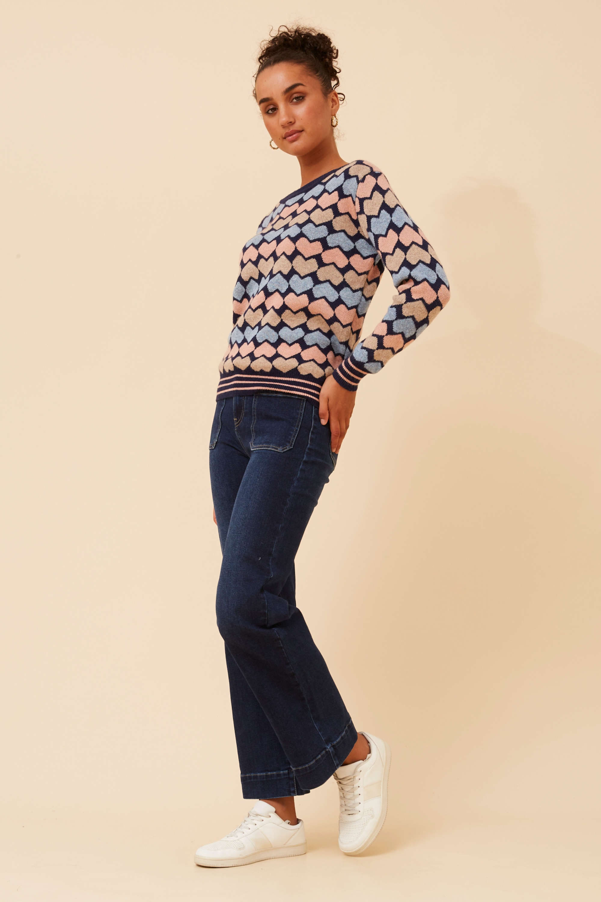 JUNA HEART PRINT KNIT JUMPER