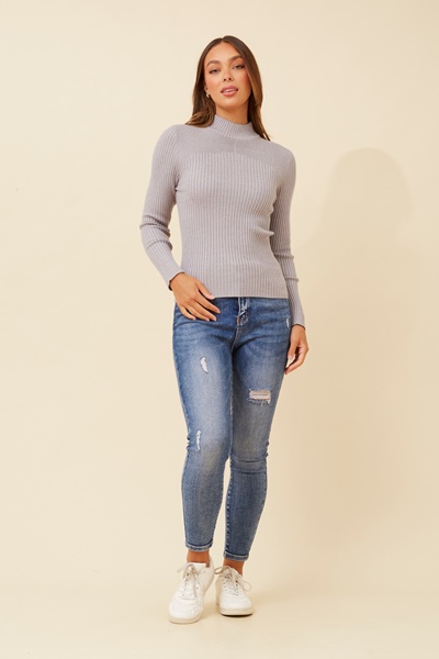 JUNE SOLID KNIT PULLOVER
