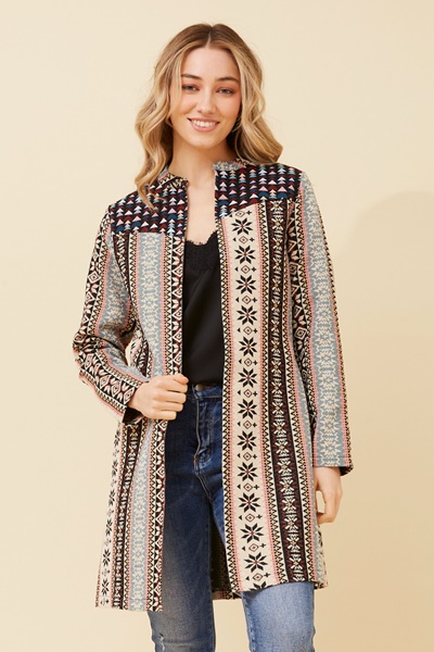 JUNEE BOHO PRINT COAT