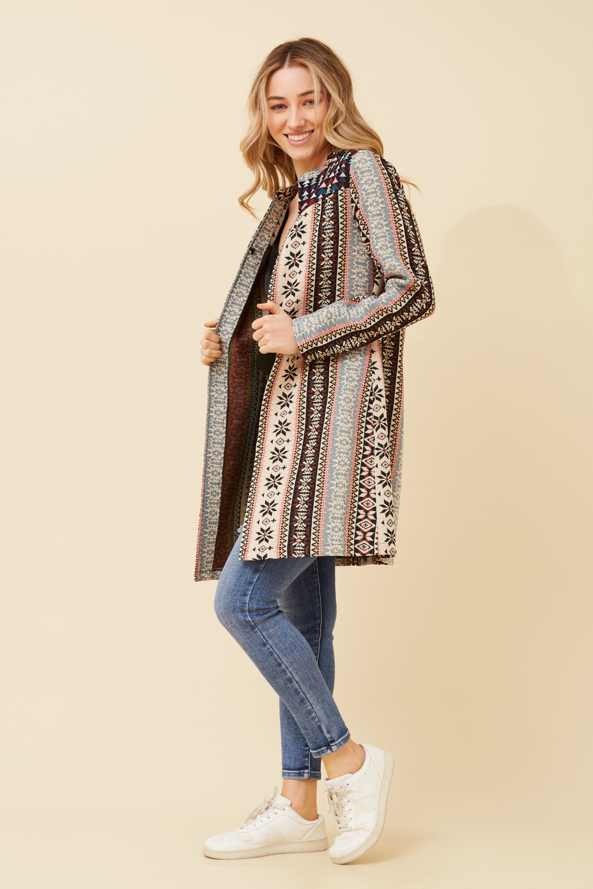 JUNEE BOHO PRINT COAT