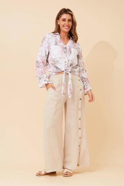 JUNI FLORAL LINEN SHIRT