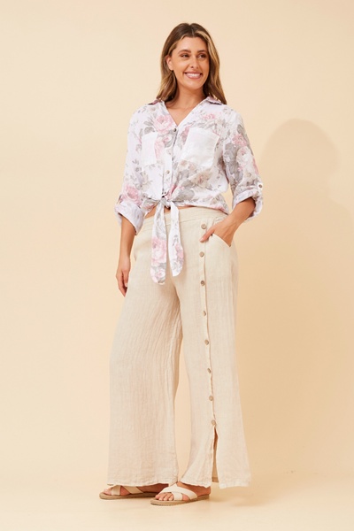 JUNI FLORAL LINEN SHIRT