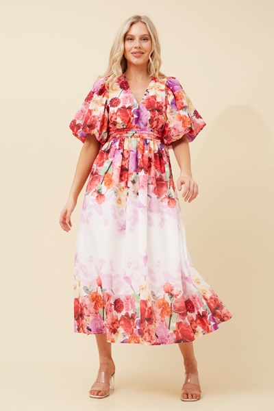 KADEN FLORAL MIDI DRESS