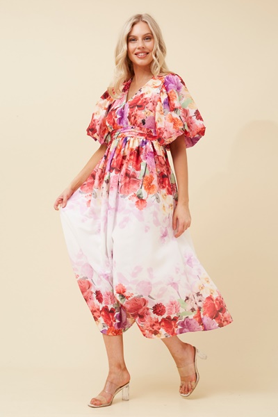 KADEN FLORAL MIDI DRESS