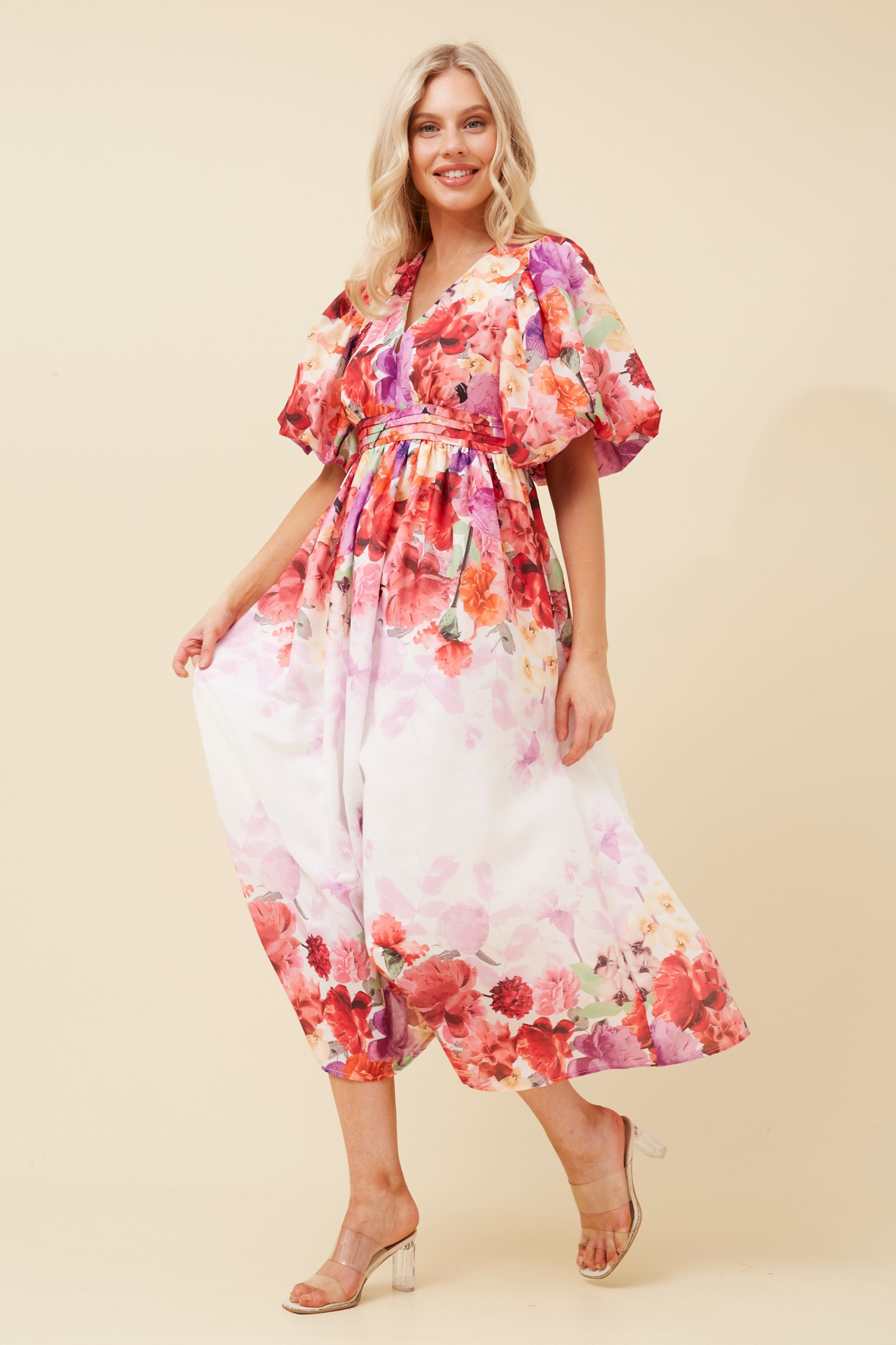 KADEN FLORAL MIDI DRESS