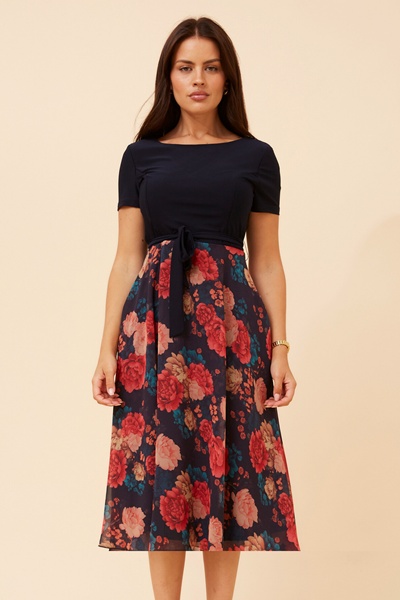 KADISHA FLORAL PRINT MIDI DRESS