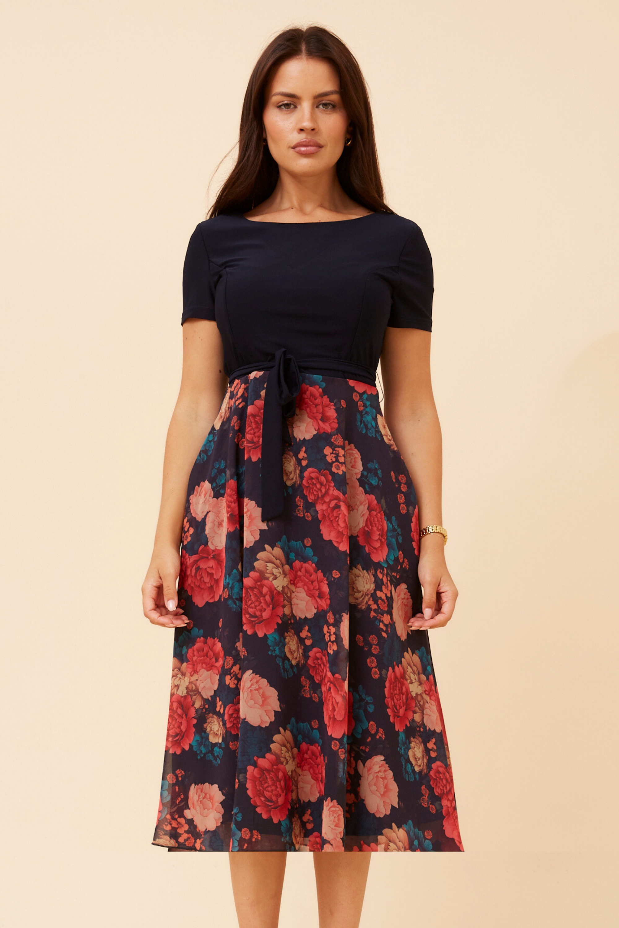 KADISHA FLORAL PRINT MIDI DRESS