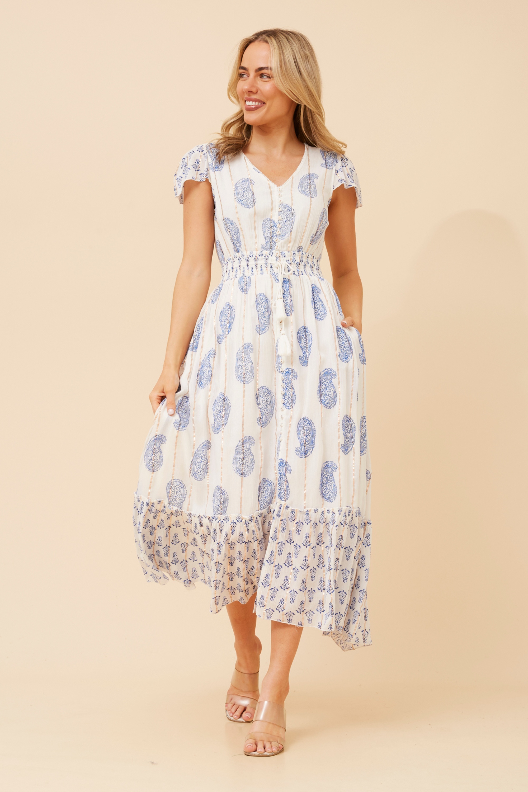 KAILANI PAISLEY PRINT MAXI DRESS