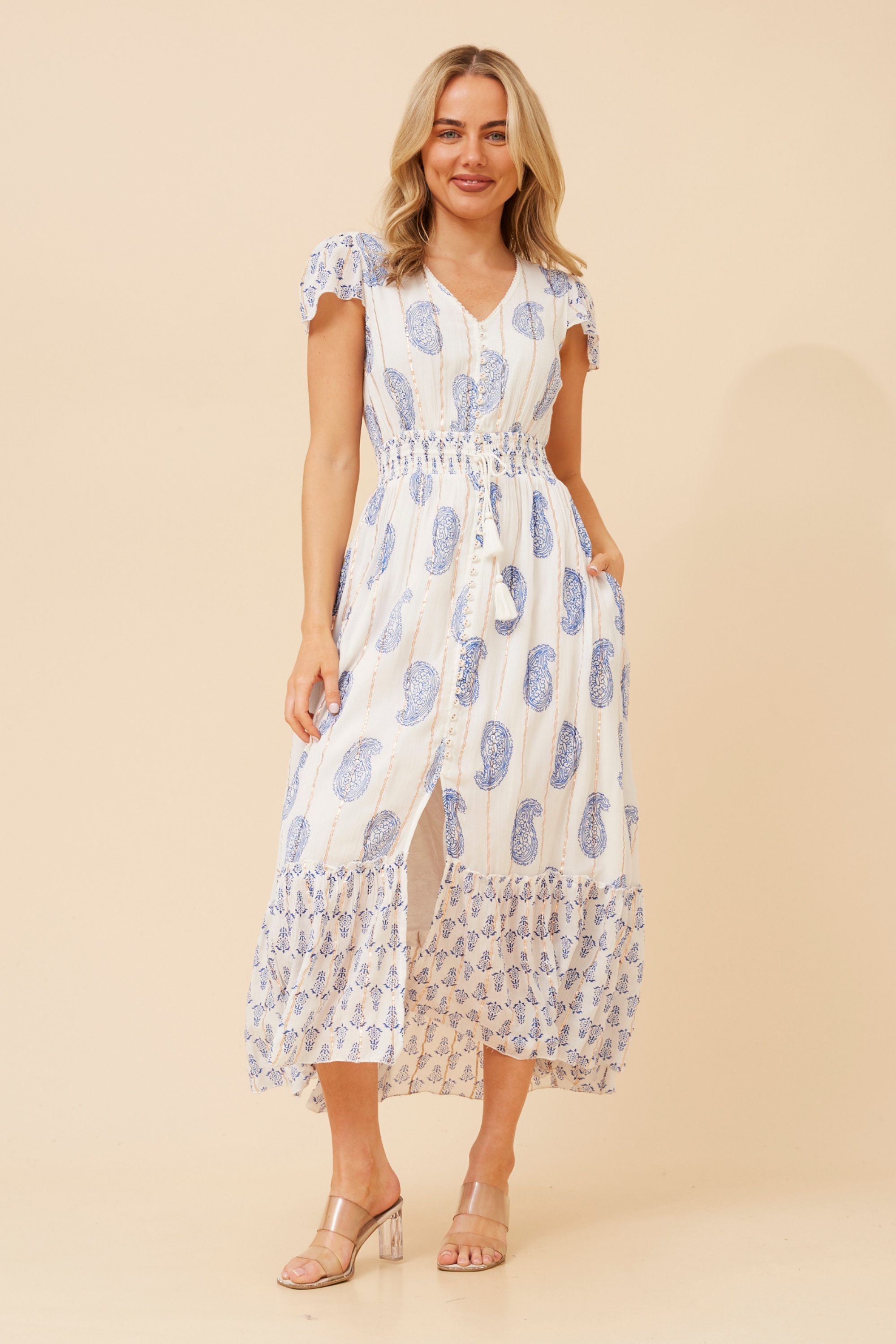 KAILANI PAISLEY PRINT MAXI DRESS