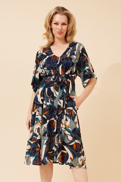 KALINDI ABSTRACT PRINT DRESS