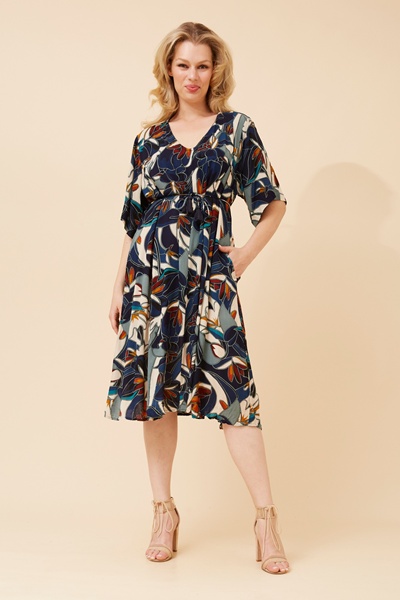 KALINDI ABSTRACT PRINT DRESS