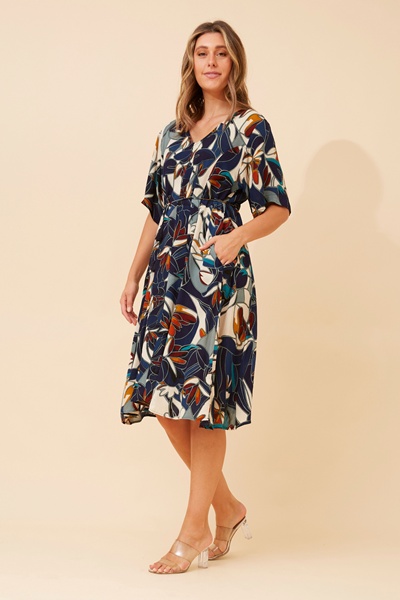 KALINDI ABSTRACT PRINT DRESS