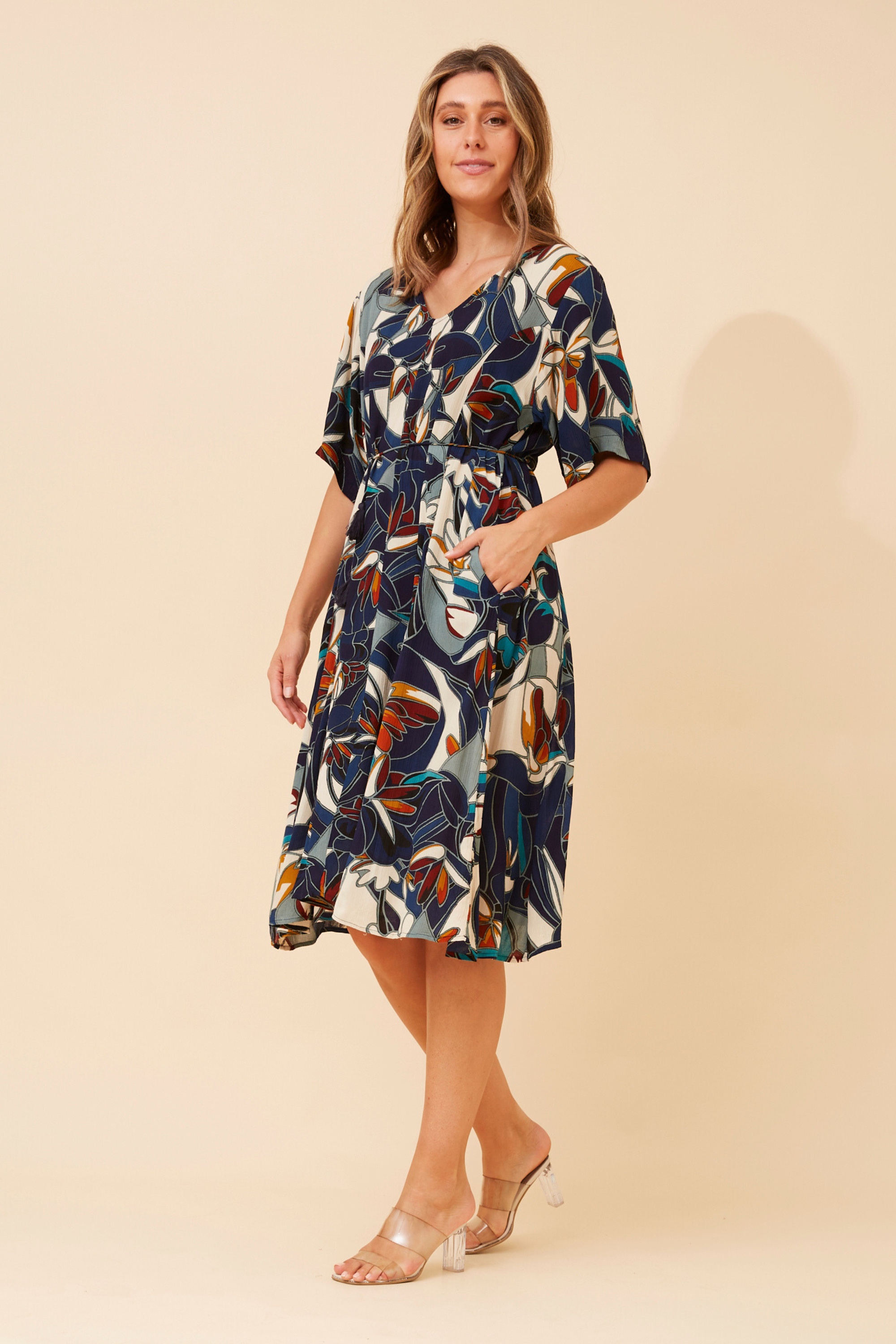 KALINDI ABSTRACT PRINT DRESS