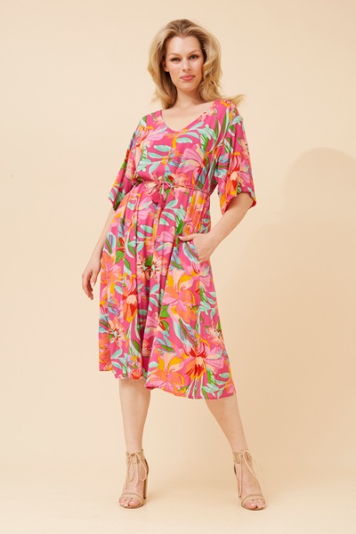 KALINDI FLORAL MIDI DRESS