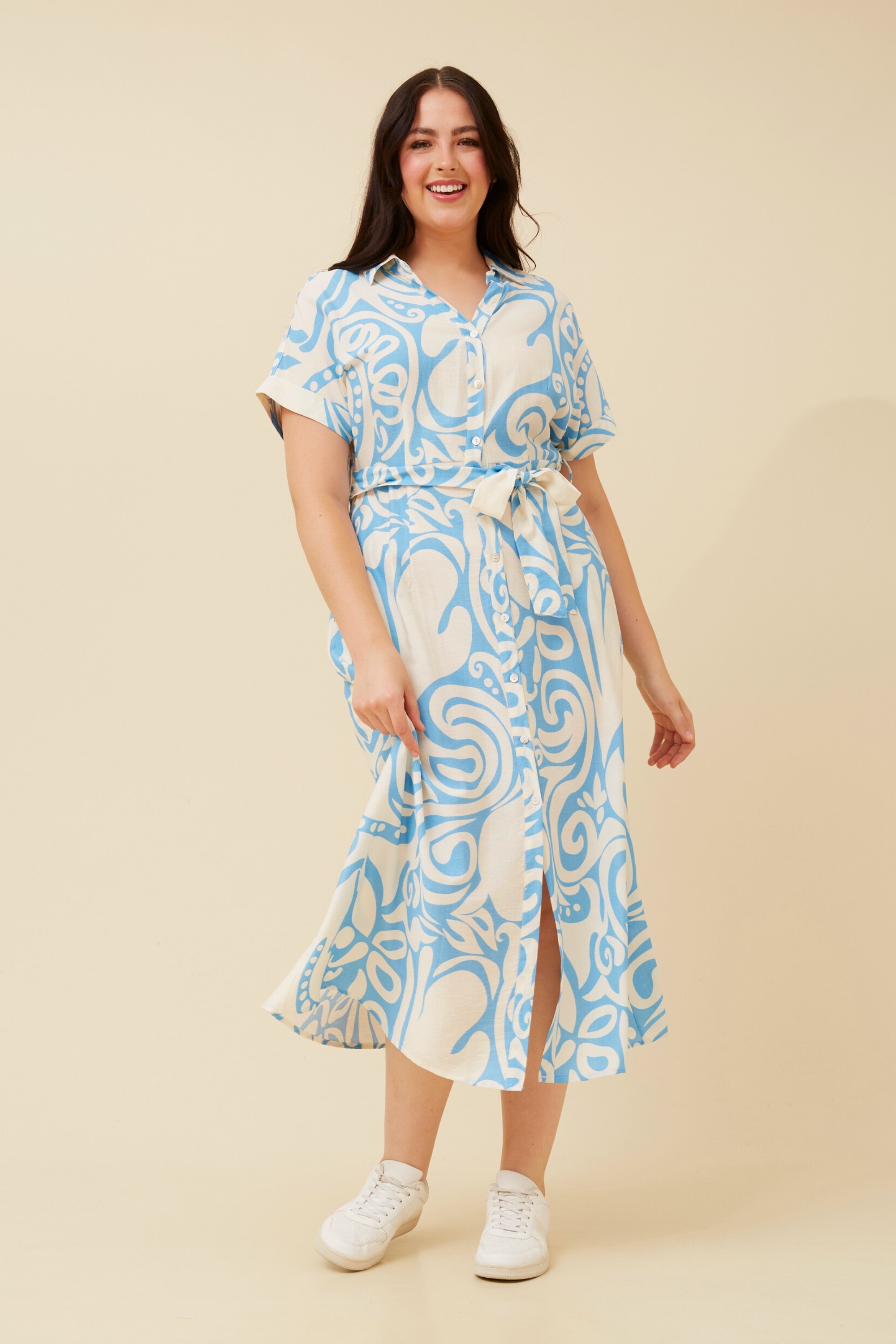 KALIYAH ABSTRACT PRINT SHIRT DRESS