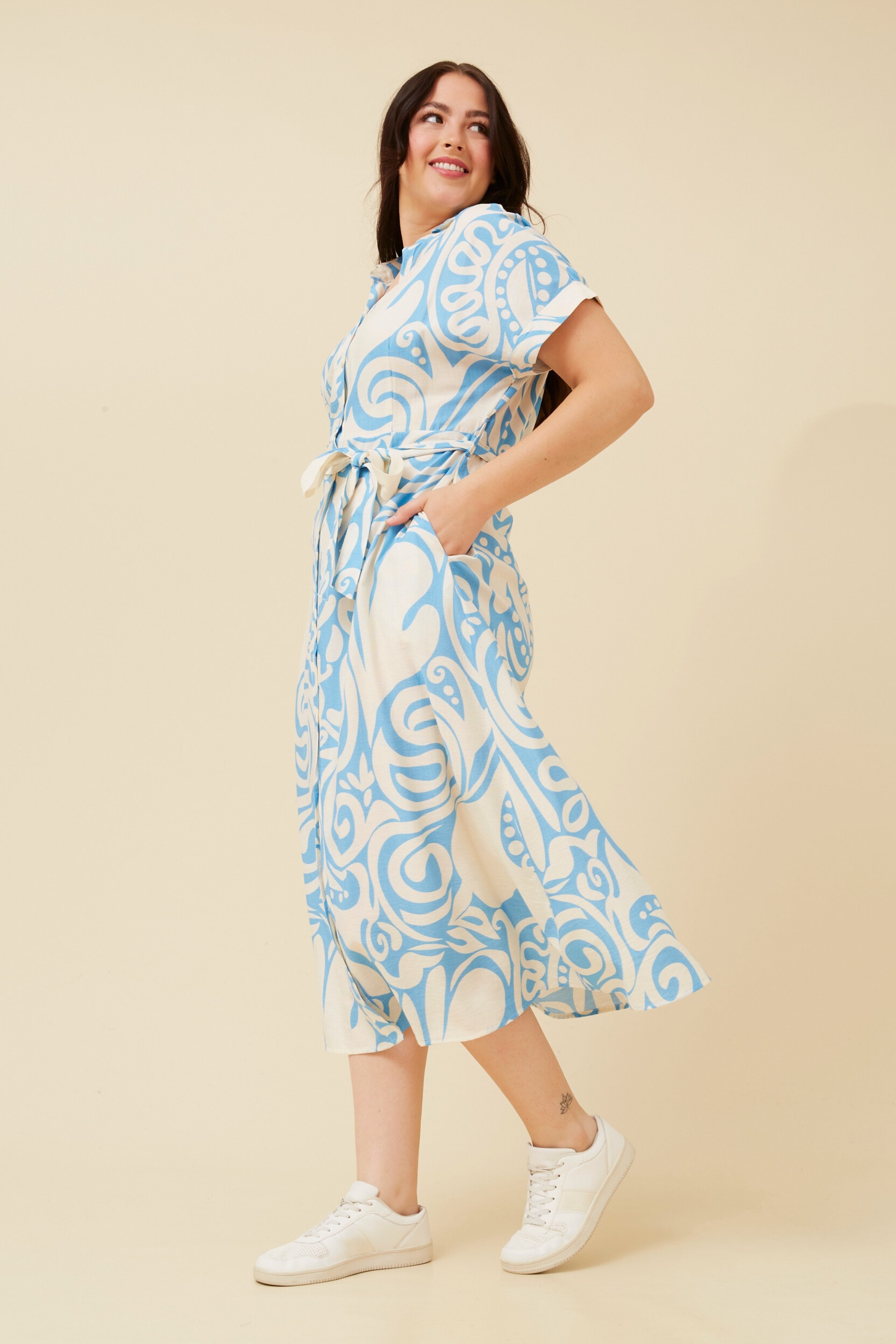 KALIYAH ABSTRACT PRINT SHIRT DRESS