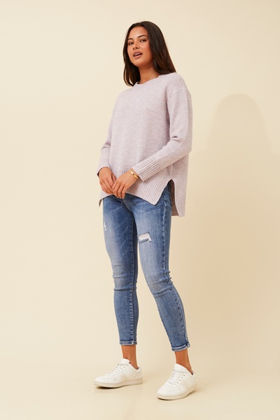 KAMARI WOOL BLEND KNIT PULLOVER