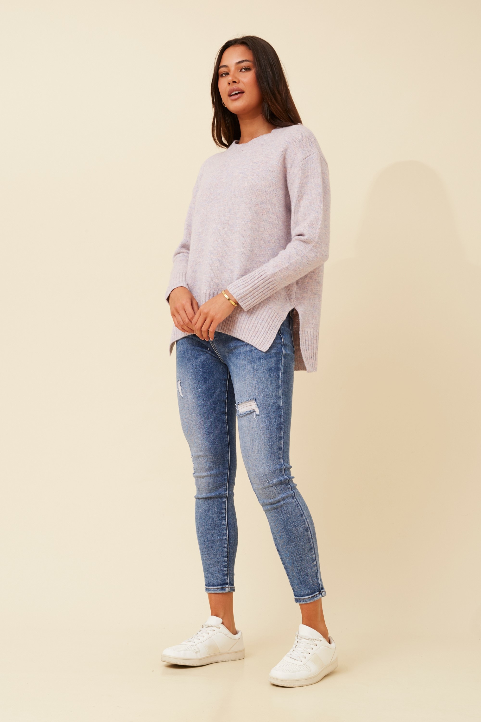 KAMARI WOOL BLEND KNIT PULLOVER