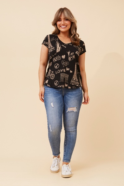 KAMIKO GRAPHIC PRINT TOP
