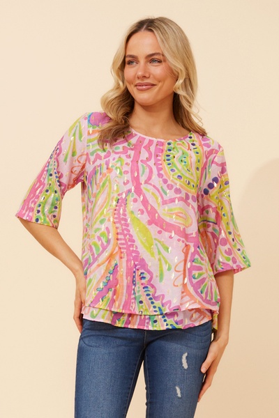 KAREENA ABSTRACT PRINT TOP
