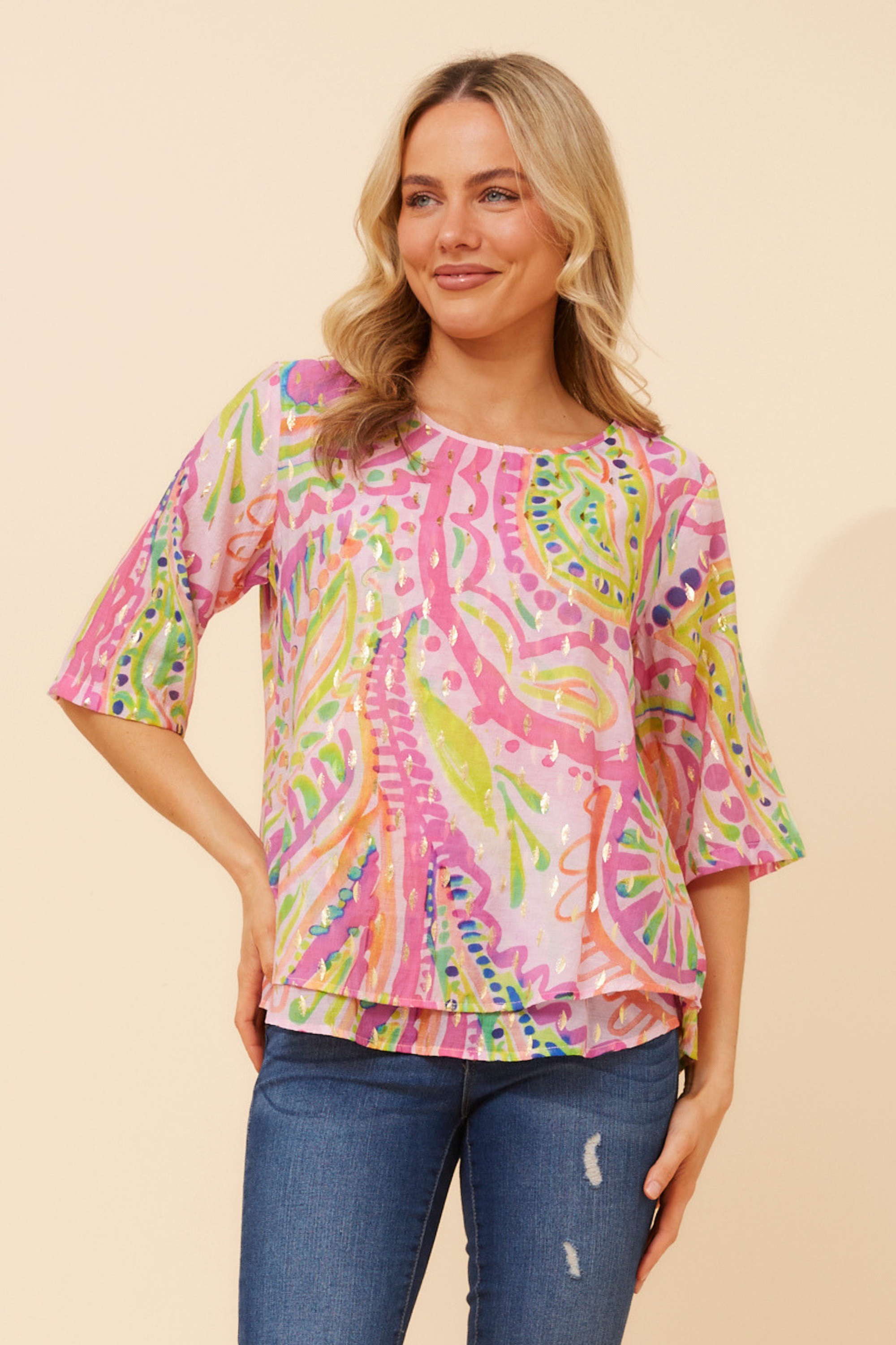 KAREENA ABSTRACT PRINT TOP