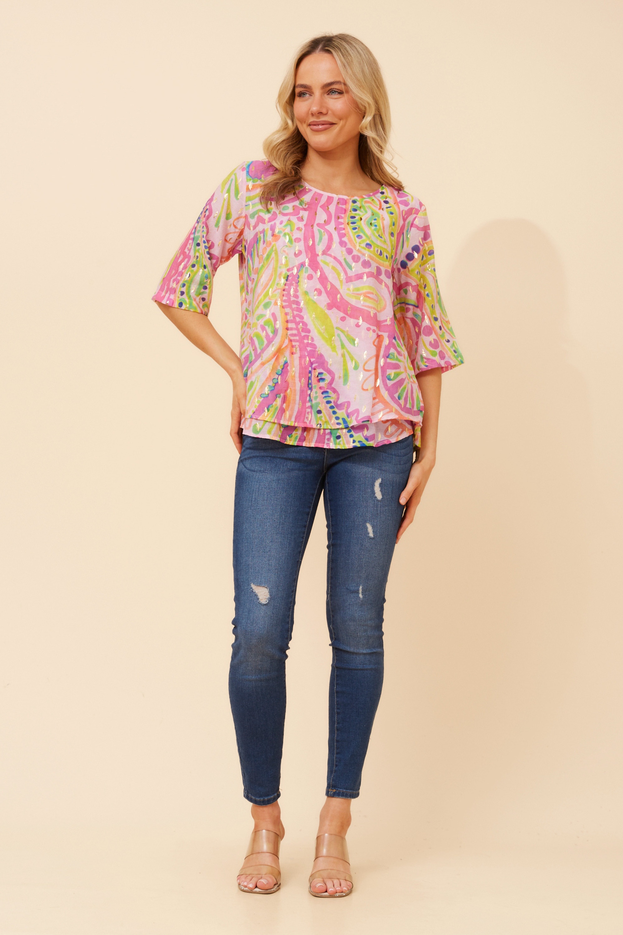 KAREENA ABSTRACT PRINT TOP