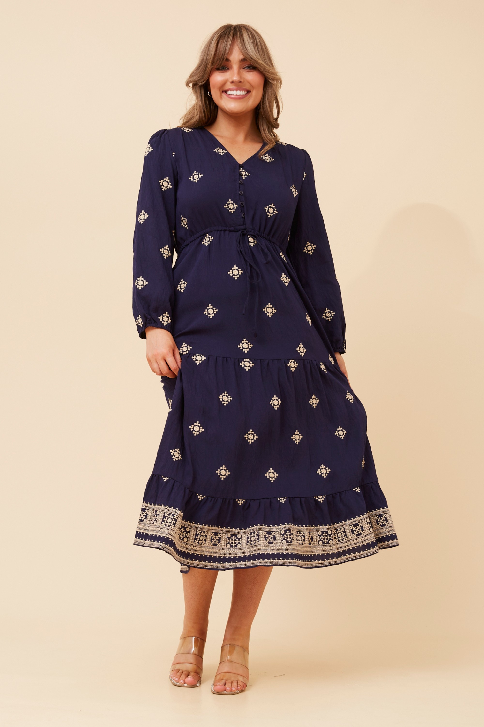 KARENE EMBROIDERED MAXI DRESS