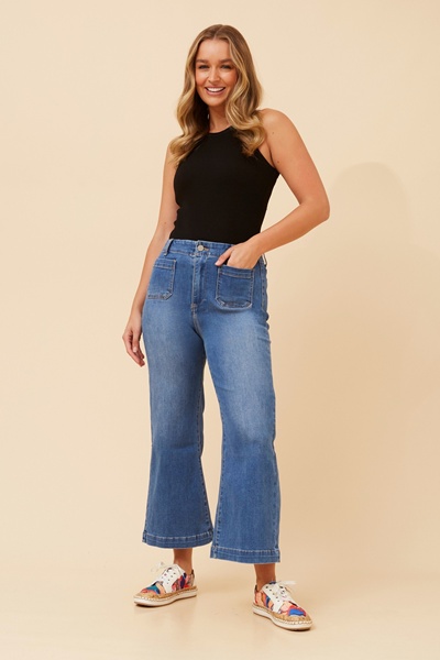 KARI CROPPED DENIM DENIM PANTS