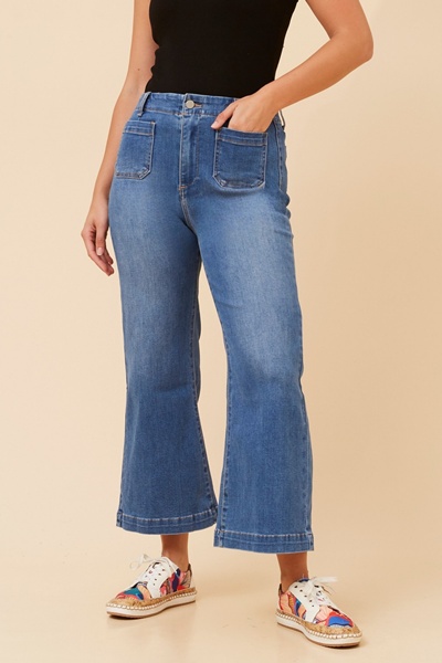 KARI CROPPED DENIM DENIM PANTS