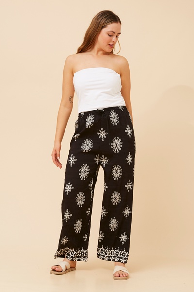 KARSYN EMBROIDERY PRINT PANTS
