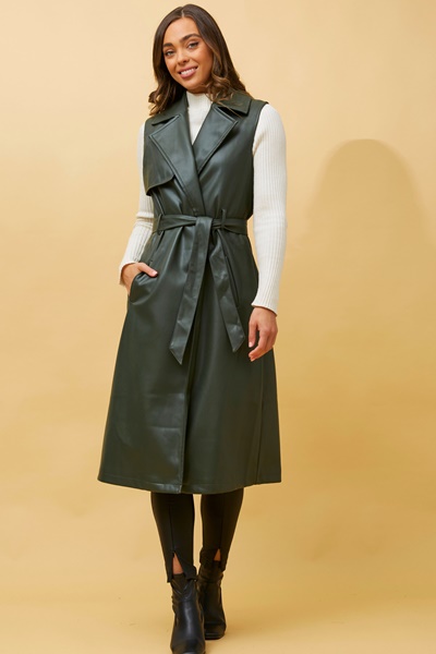 KARTA LEATHER TRENCH VEST