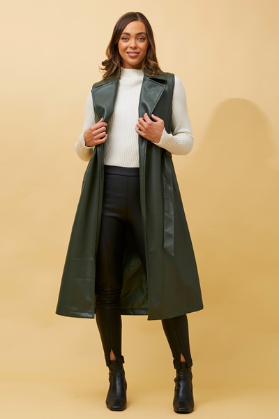 KARTA LEATHER TRENCH VEST