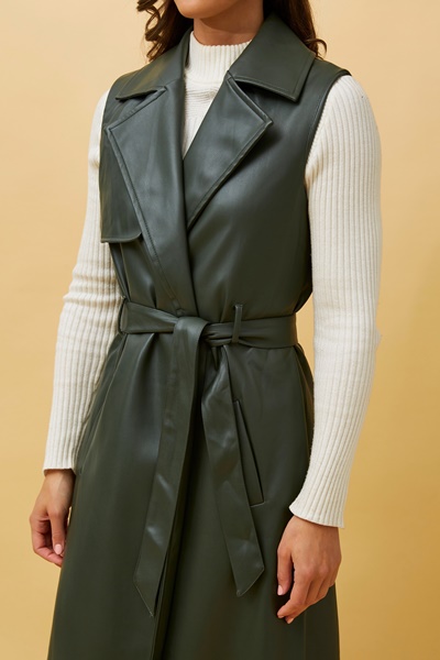 KARTA LEATHER TRENCH VEST