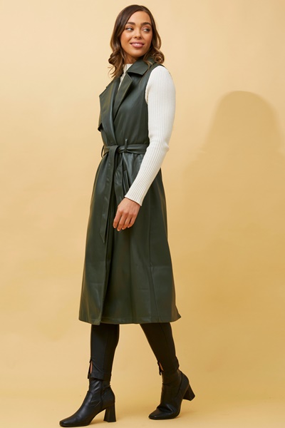 KARTA LEATHER TRENCH VEST