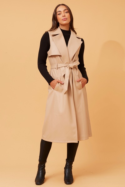 KARTA LEATHER TRENCH VEST