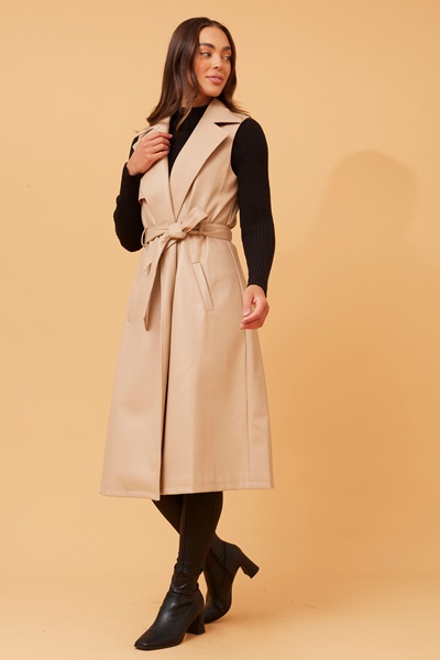 KARTA LEATHER TRENCH VEST