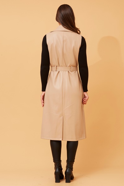 KARTA LEATHER TRENCH VEST